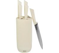 Set de 5 Couteaux JOCCA, Bloc en Polypropylène, Beige, Articles Culinaires