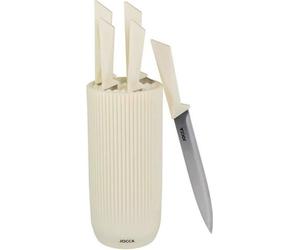 Set de 5 Couteaux JOCCA, Bloc en Polypropylène, Beige, Articles Culinaires