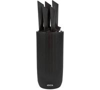 JOCCA Set de 5 Couteaux avec Bloc en Polypropylène Noir - Set Professionnel pour Cuisine