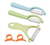 Set de 5 Eplucheur Céramique, Éplucheurs pour Enfants Fruits Forme de Y | Éplucheurs À Lame En Céramique, Tranchante sans Danger pour les Mains Econome Légumes Pomme De Terre Vert Bleu