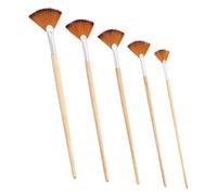 Set de 5 Pinceaux Éventail pour Garçon et Filles Peinture Polyvalente | Bois, Aluminium et Nylon, Absorption, Contrôle Facile, Présent Créatif pour Aquarelle et Gouache