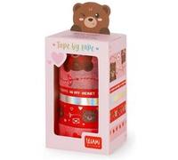 LEGAMI - Set de 5 Rubans Adhésifs en Papier, Tape by Tape, Théme Teddy Bear, Colorés, pour Coller, Décorer et Personnaliser, 3 Tailles Différentes, Longueur de 5 Mètres Chacune