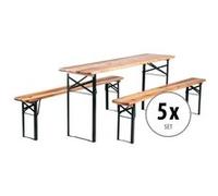 Stagecaptain Set de 5 BB-180 Hirschgarten Ensemble Table et Banc Bois de Jardin 177 cm