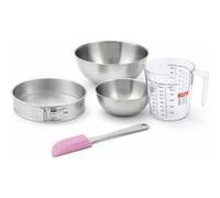 Set de 5 ustensiles de pâtisserie moule à gâteaux bol spatule pâtisserie et verre doseur Zenker Silver Gris