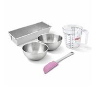 Set de 5 ustensiles de pâtisserie moule à gâteaux bols spatule et verre doseur Zenker Silver