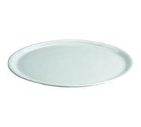 Set de 6 Assiettes LISA plates et rondes , plat de service à pâtes desserts et pizza en porcelaine blanc - diamètre 33 x hauteur 2 cm - VISIODIRECT - Blanc G