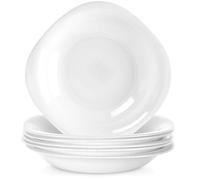 Set de 6 assiettes plates - Série LUNA - 21 x 21 x 3,5 cm - Blanc
