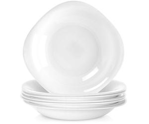 Set de 6 assiettes plates - Série LUNA - 21 x 21 x 3,5 cm - Blanc