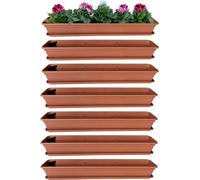 set de 6 bacs à fleurs Balcon Bac à plantes Terracotta avec système d'arrosage et soucoupe de bac à fleurs 100cm