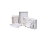 Mendler Set de 6 boîtes de rangement en bois - Blanc