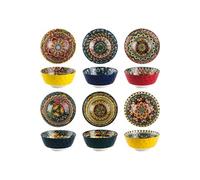 Set de 6 bols bohème en porcelaine - 7,5 x 16?cm