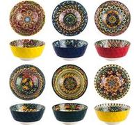 Set de 6 bols bohème en porcelaine - 7,5 x 16?cm