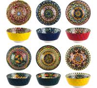 Set de 6 bols bohème en porcelaine - 7,5 x 16?cm