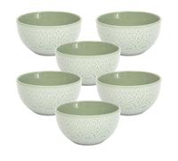 Set de 6 bols en céramique vert motif mandala (65 KKA