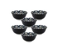 Set de 6 bols MANDALA en porcelaine bleu Ø15cm