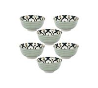 Set de 6 bols MANDALA en porcelaine vert Ø12cm