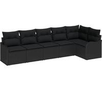 set de 6 canapés de jardin avec coussins Poly rotin noir, Canapé de jardin 2 places avec coussins Poly rotin noir, Canapés de jardin DesignMeubles Nouveau