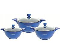 set de 6 casseroles à induction - fonte d'aluminium