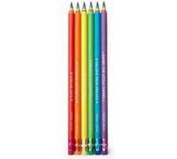 Legami - Lot de 6 crayons HB en papier recy rayons arc-en-ciel avec phrases inspirantes, gomme à la base, Ø 0,6 cm, RPS0001