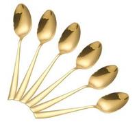 Set de 6 Cuillères à Dessert Format 14.5cm en Acier Inoxydable Cheffinger Dorée Dorée