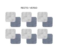 Set de 6 dessous de verre carré gris bleu