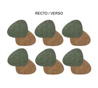 Set de 6 dessous de verre Fabrik galet vert marron