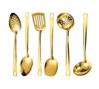 Set de 6 Ensemble d’Ustensiles, Acier Inoxydable Ustensiles de Cuisine, Set Couverts de Table Or, Accessoires de Cuisine Home Essentials pour La Maison, LeRestaurant, La Fête