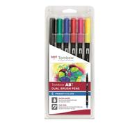 Tombow Feutres double pointe ABT DUAL BRUSH PEN - Set de 6 - Couleurs primaires