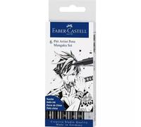 Faber-Castell Feutres à encre de Chine PITT Artist Pen Mangaka Étui 6