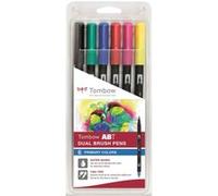 Tombow Feutres double pointe ABT DUAL BRUSH PEN - Set de 6 - Couleurs primaires