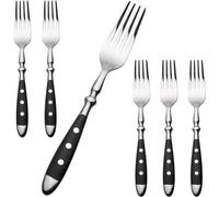 Set de 6 fourchettes modernes avec manches noirs élégants pour toutes les occasions