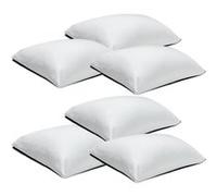 Set de 6 oreiller rectangulaire, coussin anti-acarien en tissu 100% microfibre/fibre coloris blanc - Longueur 60 x Profondeur 45 cm -JUANIO - Blanc G