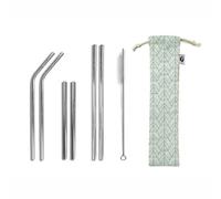 Set de 6 pailles inox Découverte Losange Turquoise Gaspajoe® - P