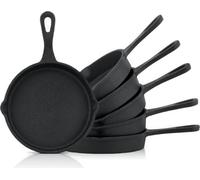 Set de 6 poêles à frire en fonte, 12,5 cm, déjà cuites - Précuites - Poêles à griller en fonte - Poêles - Erveerpanne