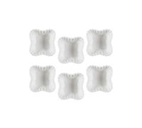 Set de 6 ramequins carrés en céramique blanc texturé (L7,5?cm) - -