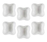 Set de 6 ramequins carrés en céramique blanc texturé (L7,5 cm) - - ALTOBUY Blanc