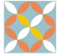 set de 6 stickers à carreaux de ciment 15 x 15 cm MULTICOLORE G