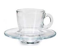 Set de 6 Tasses à Café avec Dessous de Tasses en Verre Transparent - 72ml G