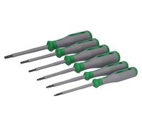 Set de 6 tournevis isolés 1000V WAGO VDE poignée bi-matière : T8 - T10 - T15 - T20 - T25 - T30