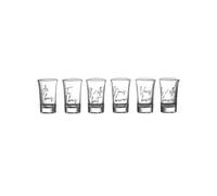 Set de 6 verres à shot en verre avec message "Conjugaison du verbe boire" (45 ml) - - ALTOBUY Transparent