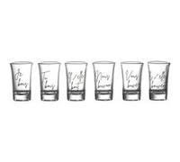 Set de 6 verres à shot en verre avec message "Conjugaison du verbe boire" (45 ml) - -