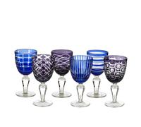 Set de 6 verres á vin Cobalt H x Ø 17x8cm