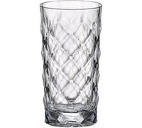 Set de 6 Verres cristallin à haut boule en relief ASTRO 33cl, verrerie transparente à boire pour l'eau et cocktail, boissons - Dimension: 7 x 15 cm G