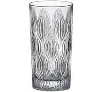 Set de 6 verres haut cristallin ASTRO 33cl rondes empilables, au motif ciselé, verres pour boire du soda et boissons, jus en verre transparent - Dimension: 7 x 15 cm Transparent G