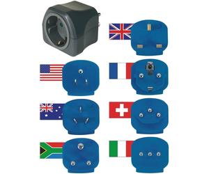 Set de 7 prises de voyage 16A/250V avec fusible 10A Paquet de 5 pièces