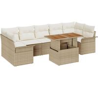 set de 8 canapés de jardin avec coussins Beige Poly Rattan, Canapé de jardin 2 places avec espace de rangement & coussins Beige Poly Rattan, Canapés de jardin DesignMöbel Nouveau