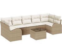 set de 8 canapés de jardin avec coussins Beige Poly Rattan, Canapé de jardin 2 places avec espace de rangement et coussins Beige Poly Rattan, Canapés de jardin DesignMöbel Nouveau