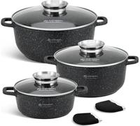 Set de 8 casseroles de luxe en aluminium forgé
