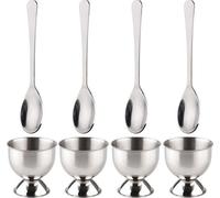 Set de 8 cuillères à œufs en acier inoxydable pour œufs à la coque, pour le petit-déjeuner