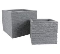 Set de bacs à plantes en brique gris Pot de fleurs Cache-pot Jeu de bacs